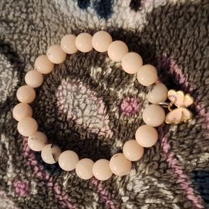 Butterfly pink opal bracelet